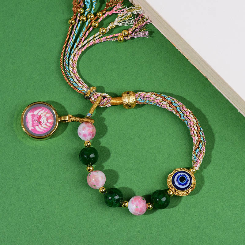 Pulsera de hilo con Buddha Stones, ojo malvado del Tíbet, zorro de nueve colas, Thangka, que aleja los malos espíritus. - image 1