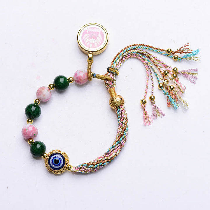 Pulsera de hilo con Buddha Stones, ojo malvado del Tíbet, zorro de nueve colas, Thangka, que aleja los malos espíritus. - image 12