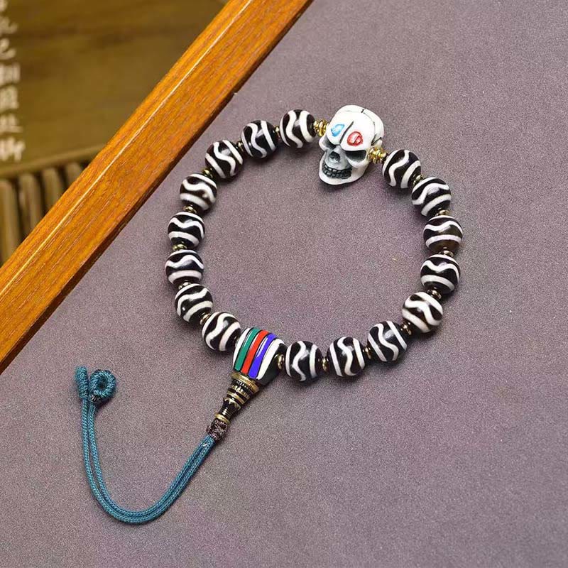 Pulsera de protección forestal del Señor del Cadáver con Buddha Stones - Cuenta Dzi (circunferencia de la muñeca: 16-17 cm) - image 0