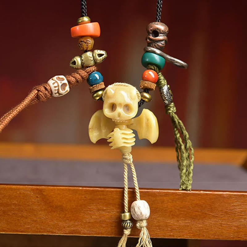 Collar con colgante de cuerda "Nuevo Comienzo" con calavera tibetana y Buddha Stones, "El Señor del Bosque Cadáver" - image 8