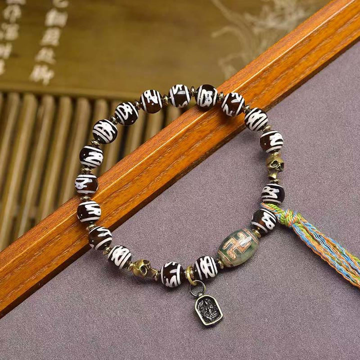 Pulsera de la riqueza del Señor del Bosque Cadáver con Buddha Stones y calavera - image 7