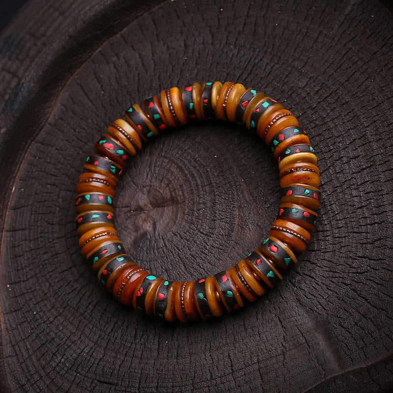 Pulsera de cuentas de Buddha Stones , El Señor del Bosque Cadáver, Recordatorios de nuestra impermanencia - Cuentas de hueso (circunferencia de la muñeca: 16-17 cm) - image 9