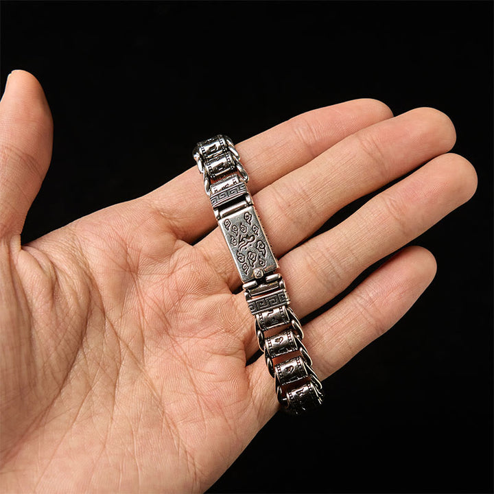 Pulsera de metal tibetano con Buddha Stones , nubes auspiciosas, cobre, Om Mani Padme Hum y paz - image 4