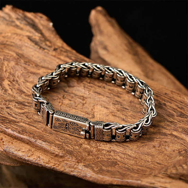 Pulsera de metal tibetano con Buddha Stones , nubes auspiciosas, cobre, Om Mani Padme Hum y paz - 20 centímetros - image 0