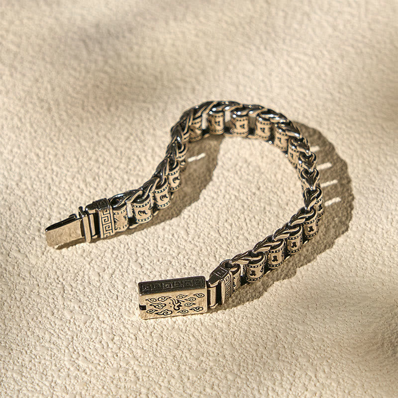 Pulsera de metal tibetano con Buddha Stones , nubes auspiciosas, cobre, Om Mani Padme Hum y paz - image 8