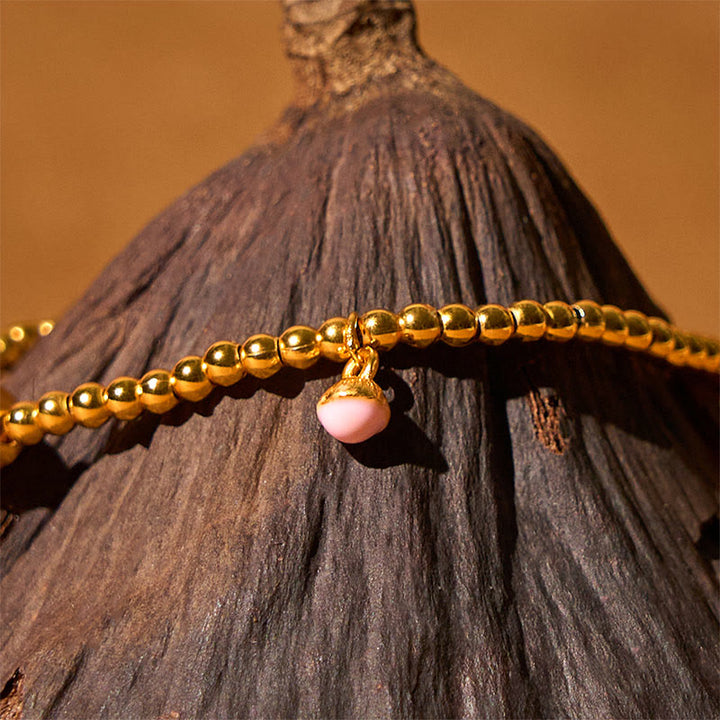 Pulsera de la riqueza con cuentas de calabaza y Buddha Stones bañadas en cobre y latón, bañadas en oro de 24 quilates - image 2