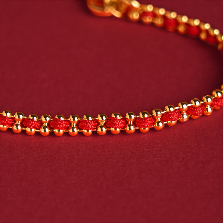 Buddha Stones de hilo rojo, cobre, latón y calabaza para la fuerza y la riqueza - image 4