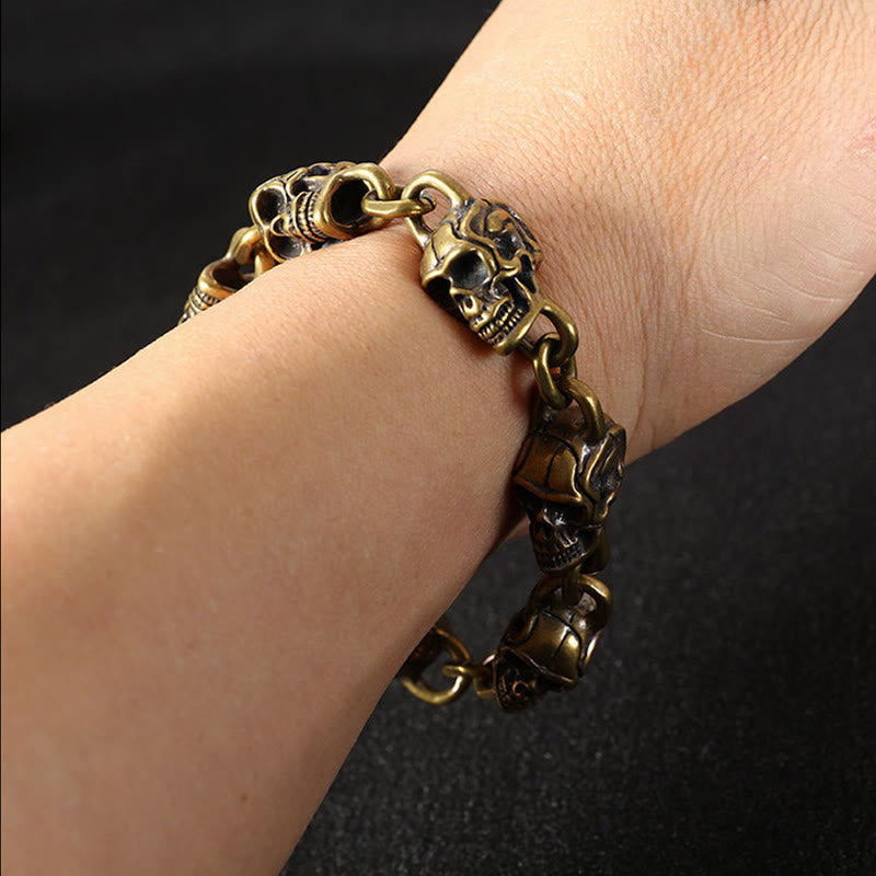 Pulsera de protección del bosque del Señor de los Cadáveres con calavera de cobre y Buddha Stones - image 4