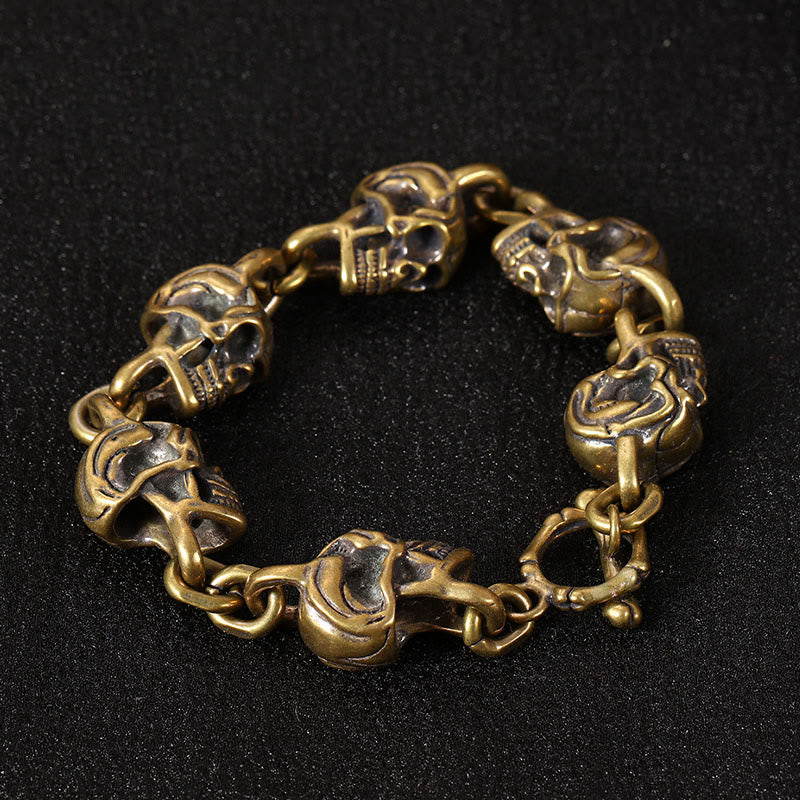 Pulsera de protección del bosque del Señor de los Cadáveres con calavera de cobre y Buddha Stones - image 2