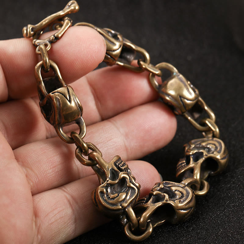 Pulsera de protección del bosque del Señor de los Cadáveres con calavera de cobre y Buddha Stones - image 10