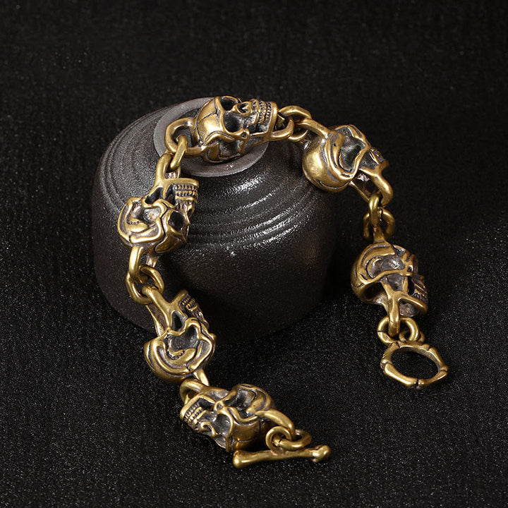 Pulsera de protección del bosque del Señor de los Cadáveres con calavera de cobre y Buddha Stones - image 8