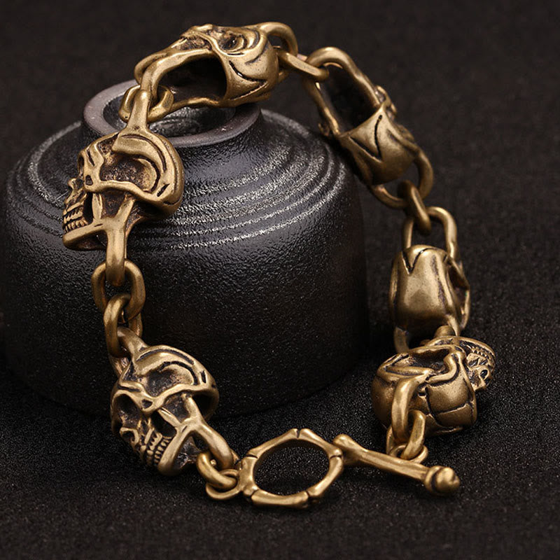 Pulsera de protección del bosque del Señor de los Cadáveres con calavera de cobre y Buddha Stones - image 7