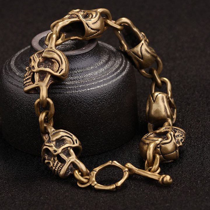 Pulsera de protección del bosque del Señor de los Cadáveres con calavera de cobre y Buddha Stones - image 7