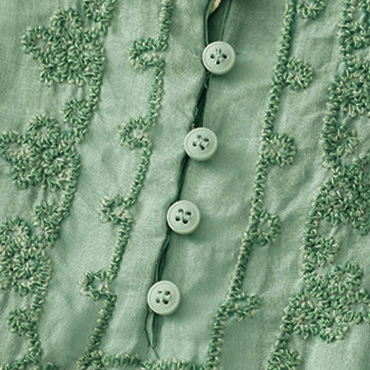 Camisa informal de media manga con diseño de hebilla de rana y diseño sencillo de Buddha Stones para mujer - image 21