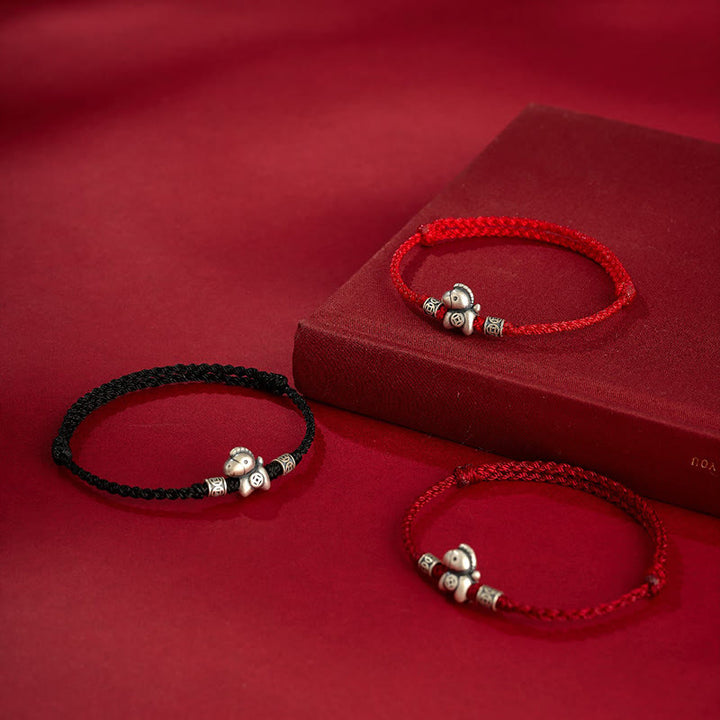 Pulsera trenzada de protección con Buddha Stones del Año del Caballo en plata de ley 999 - image 17