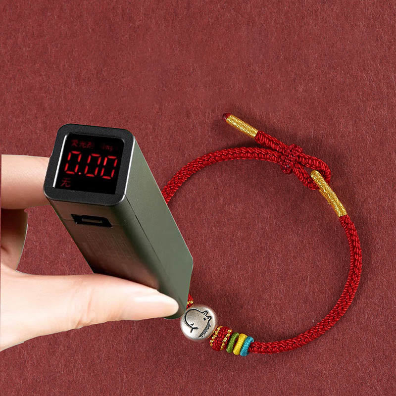 Pulsera trenzada de hilo rojo de plata de ley 999 con Buddha Stones del Año del Caballo - image 4