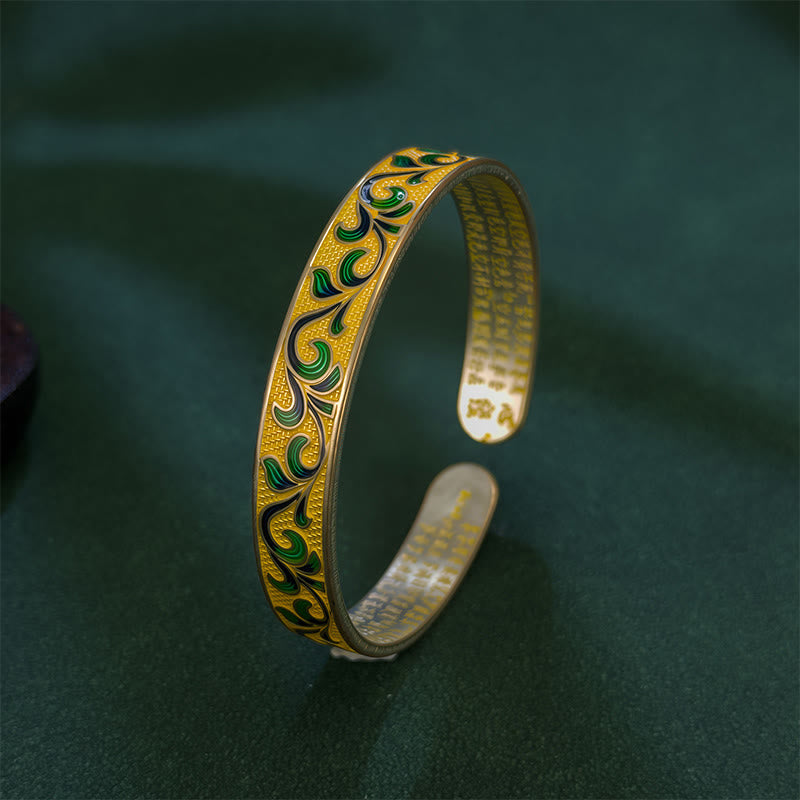 Pulsera ajustable abierta con Buddha Stones, pétalos de enredaderas entrelazadas y ramas de cobre. - image 4