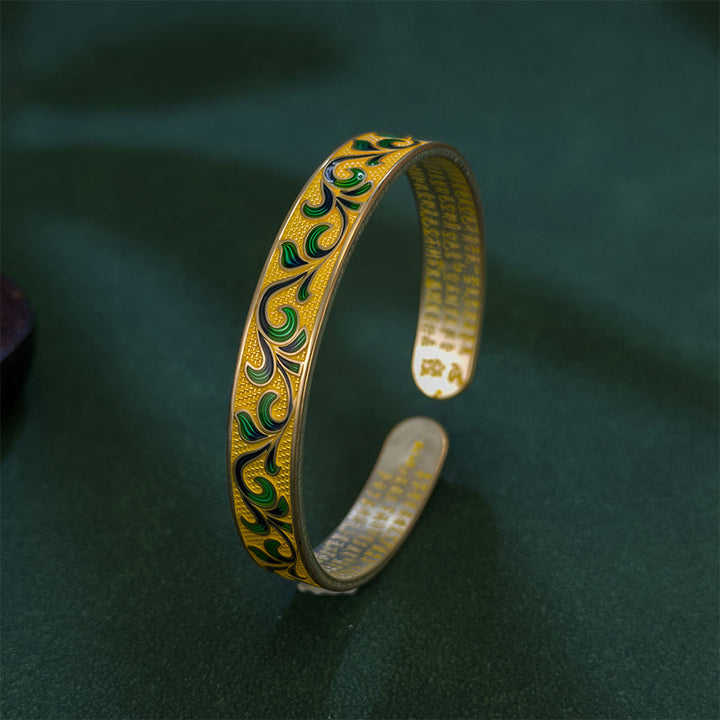 Pulsera ajustable abierta con Buddha Stones, pétalos de enredaderas entrelazadas y ramas de cobre. - image 4