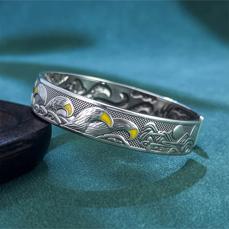 Pulsera ajustable abierta con protección de zorro de nueve colas y Buddha Stones de cobre - image 1