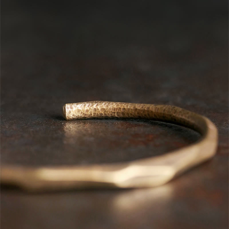 Pulsera de cobre y latón con Buddha Stones pulidas a mano, abierta, para el autocuidado - image 2