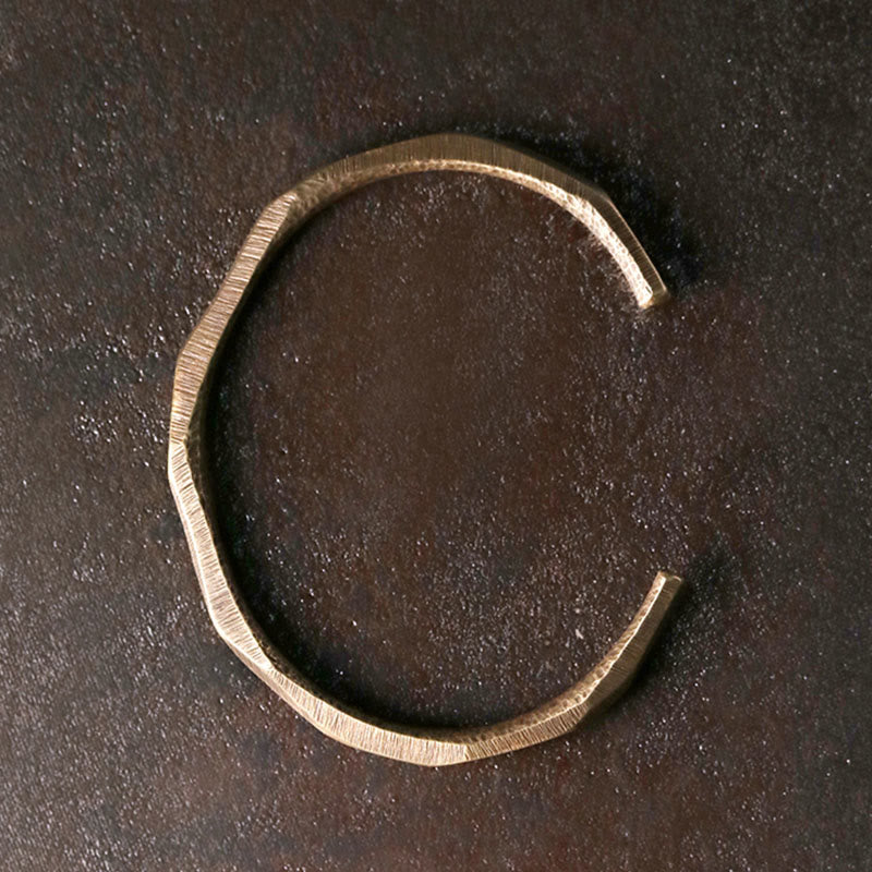 Pulsera de cobre y latón con Buddha Stones pulidas a mano, abierta, para el autocuidado - image 1