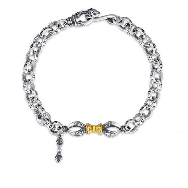 Pulsera de cobre con Buddha Stones Retro Om Mani Padme Hum Vajra - 22 centímetros - image 1