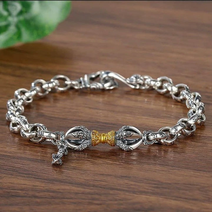 Pulsera de cobre con Buddha Stones Retro Om Mani Padme Hum Vajra - 18 centímetros - image 0