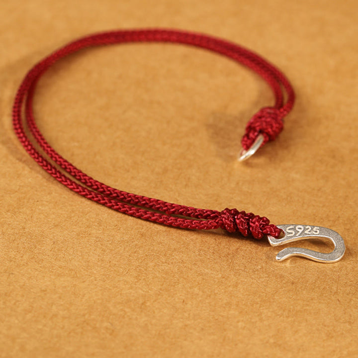 Pulsera de plata de ley 925 con Buddha Stones , diseño de gancho y hilo rojo, color intenso - image 3