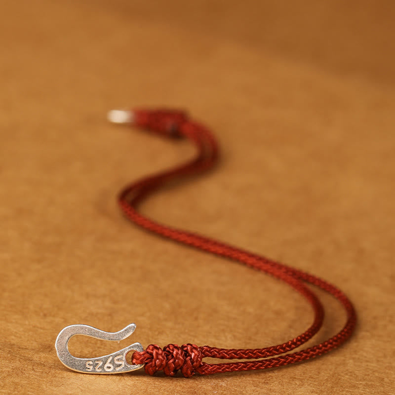 Pulsera de plata de ley 925 con Buddha Stones , diseño de gancho y hilo rojo, color intenso - image 13