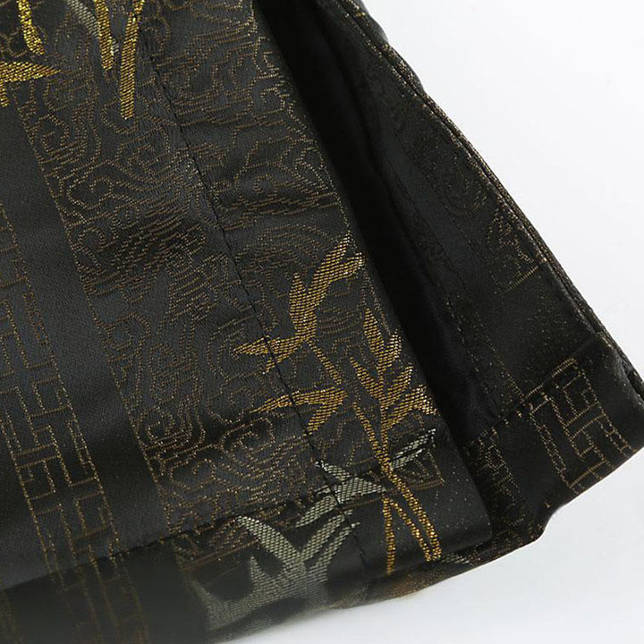 Chaqueta de hombre de manga larga con botones de rana y bolsillos en jacquard de bambú dorado con Buddha Stones - image 11