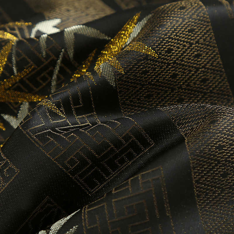 Chaqueta de hombre de manga larga con botones de rana y bolsillos en jacquard de bambú dorado con Buddha Stones - image 12