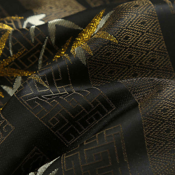 Chaqueta de hombre de manga larga con botones de rana y bolsillos en jacquard de bambú dorado con Buddha Stones - image 12