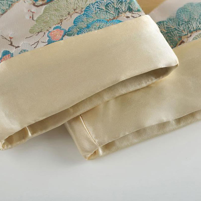 Chaqueta de manga larga para hombre con bolsillos , Buddha Stones, pato mandarín, peonía y rana con botones - image 12