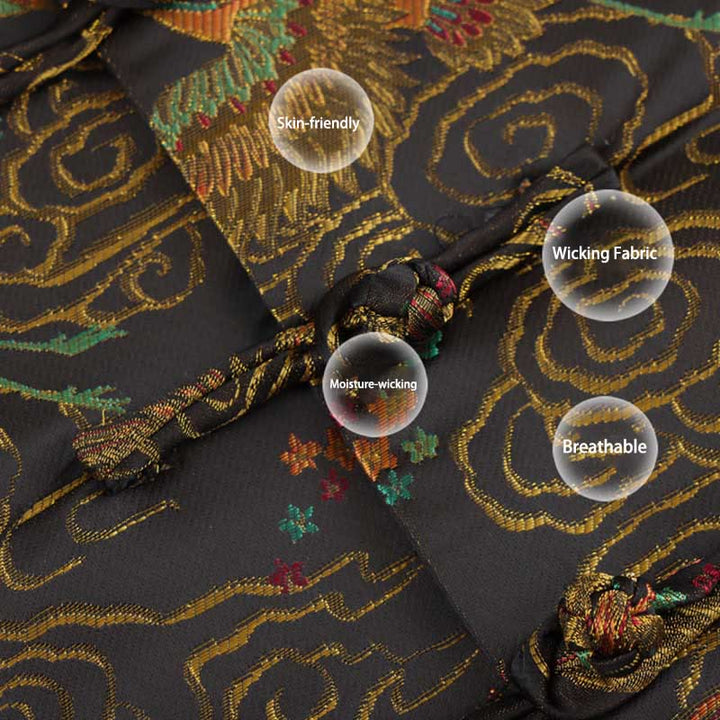 Chaqueta de manga larga para hombre con bolsillos, botones de rana , Buddha Stones, fénix colorido y nubes auspiciosas - image 4