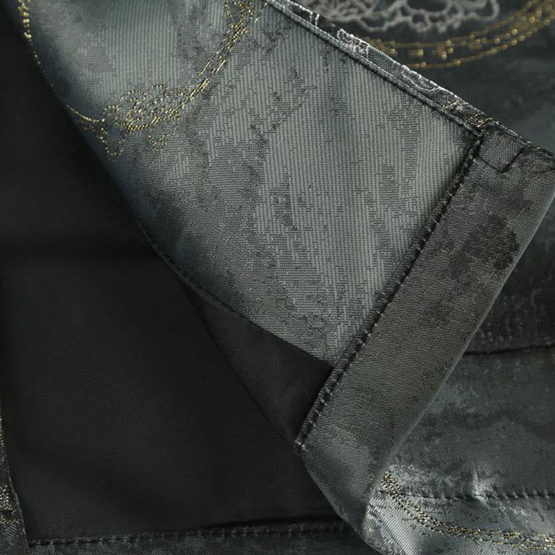 Chaqueta de manga larga con botones de rana y bolsillos para hombre, con Buddha Stones Kirin - image 8