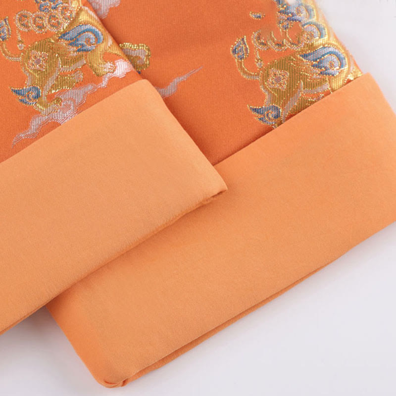 Chaqueta de manga larga para hombre con bolsillos, diseño de rana y botones, con Buddha Stones, kirin naranja y nubes auspiciosas - image 9