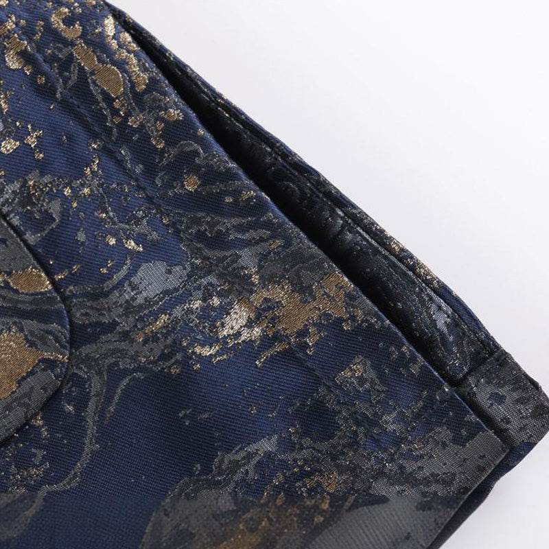 Chaqueta de manga larga con botones de rana y bolsillos para hombre, con Buddha Stones, montañas de agua azul que fluyen - image 9