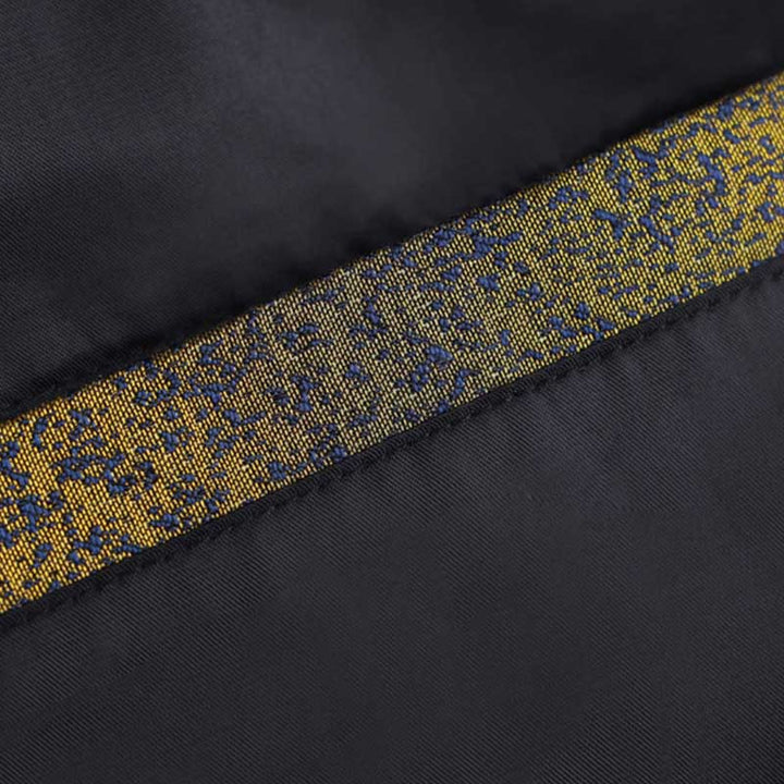 Chaqueta de manga larga con botones de rana y bolsillos para hombre con Buddha Stones, flores azules del desierto dorado - image 12