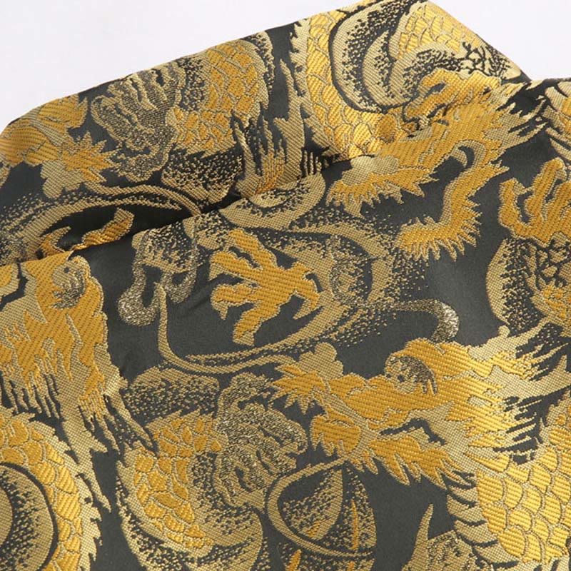 Chaqueta de hombre de manga larga con botones de rana, cálida, jacquard, con diseño de dragón de invierno y Buddha Stones, con bolsillos - image 5