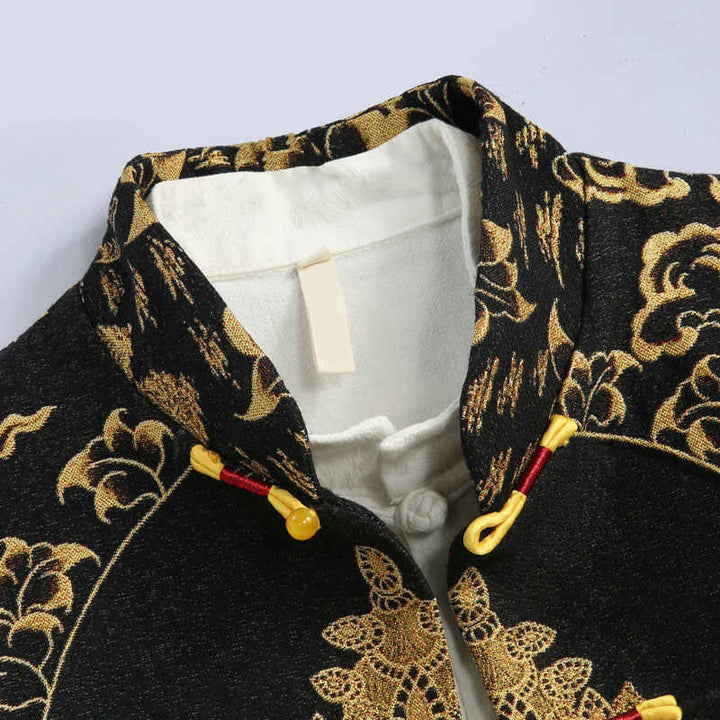 Chaqueta de manga larga con botones de rana para hombre , con Buddha Stones, Avalokiteshvara y Guanyin - image 3