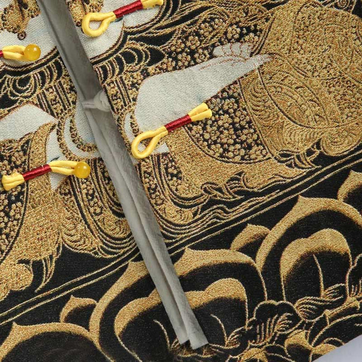 Chaqueta de manga larga con botones de rana para hombre , con Buddha Stones, Avalokiteshvara y Guanyin - image 7