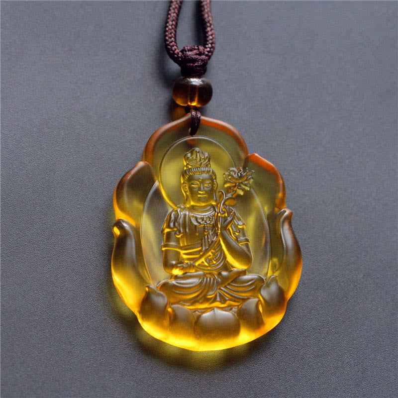 Collar con colgante de protección de Buda natal con Buddha Stones del zodíaco chino - Bodhisattva Mahasattva Caballo - image 0