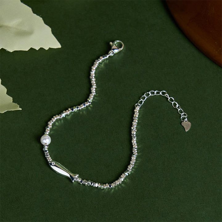 Pulsera de la suerte con perlas de pez koi y Buddha Stones bañadas en cobre y plata - image 3