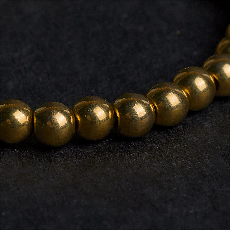 Pulsera de riqueza con cuentas de latón y cobre puro tibetano retro con Buddha Stones - image 5