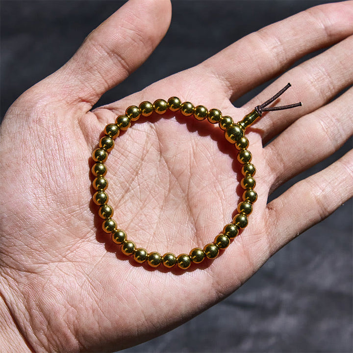 Pulsera de riqueza con cuentas de latón y cobre puro tibetano retro con Buddha Stones - image 3