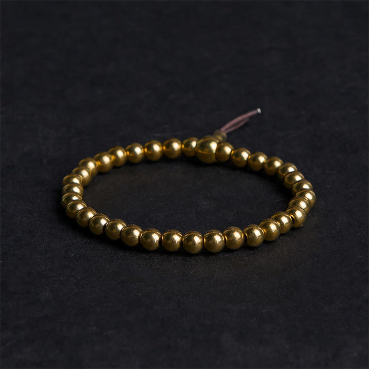 Pulsera de riqueza con cuentas de latón y cobre puro tibetano retro con Buddha Stones - Cobre y latón (circunferencia de la muñeca: 18 cm) - image 0
