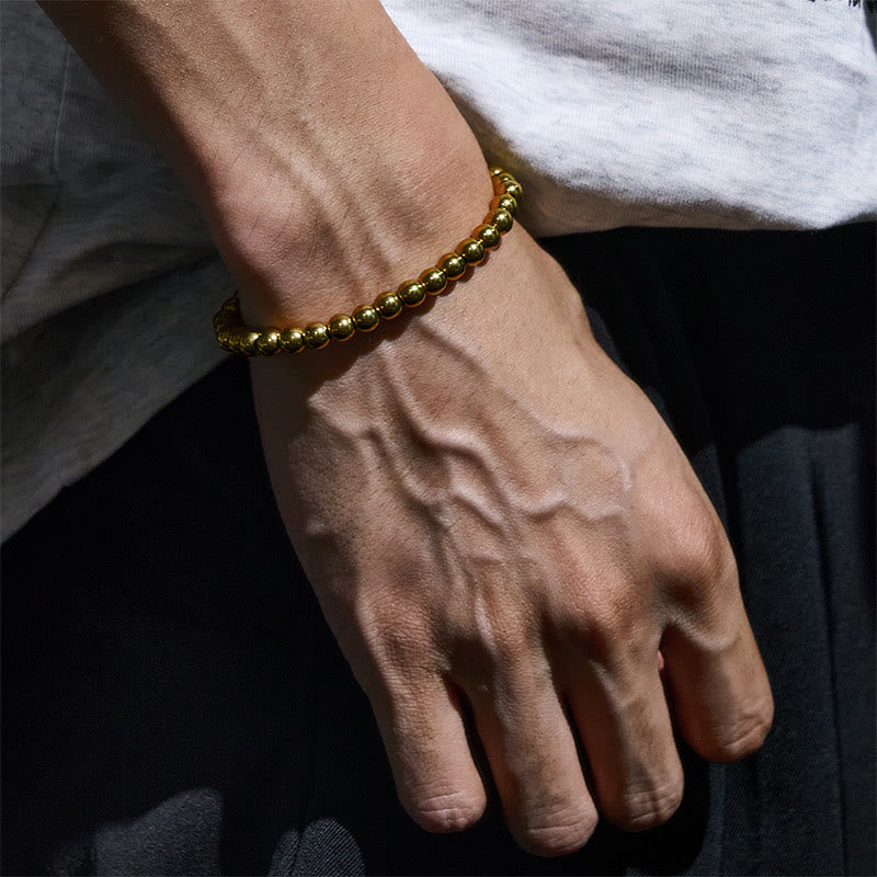 Pulsera de riqueza con cuentas de latón y cobre puro tibetano retro con Buddha Stones - image 2