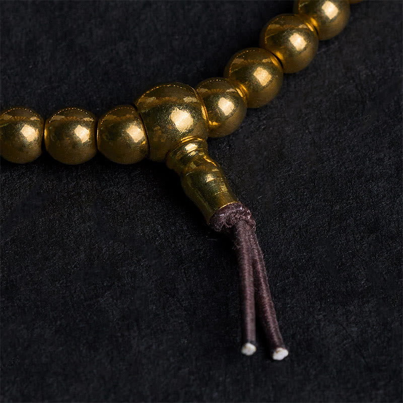 Pulsera de riqueza con cuentas de latón y cobre puro tibetano retro con Buddha Stones - image 4
