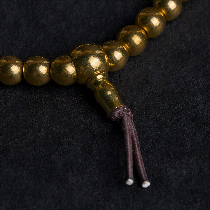 Pulsera de riqueza con cuentas de latón y cobre puro tibetano retro con Buddha Stones - image 4