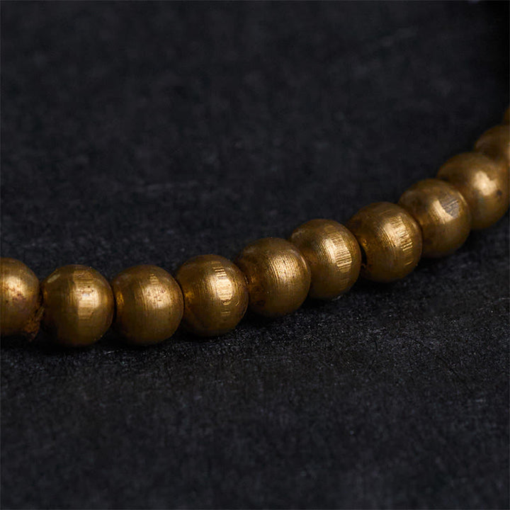 Pulsera de obsidiana con Buddha Stones , cobre, latón y brillo dorado para proteger la riqueza - image 4